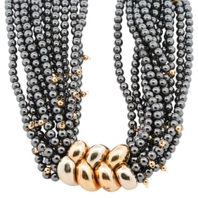 Poiray Akoya Pearl and 18k Gold Necklace