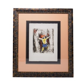 Marc Chagall (French, 1887-1985) Limited Edition Hand Colored Etching On Paper