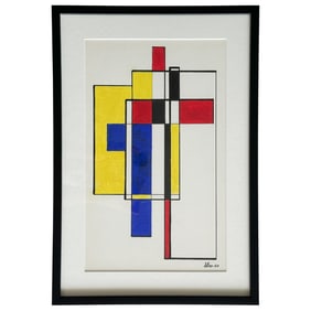 Burgoyne Diller (1906-1965) Abstract Geometric Gouache on Paper
