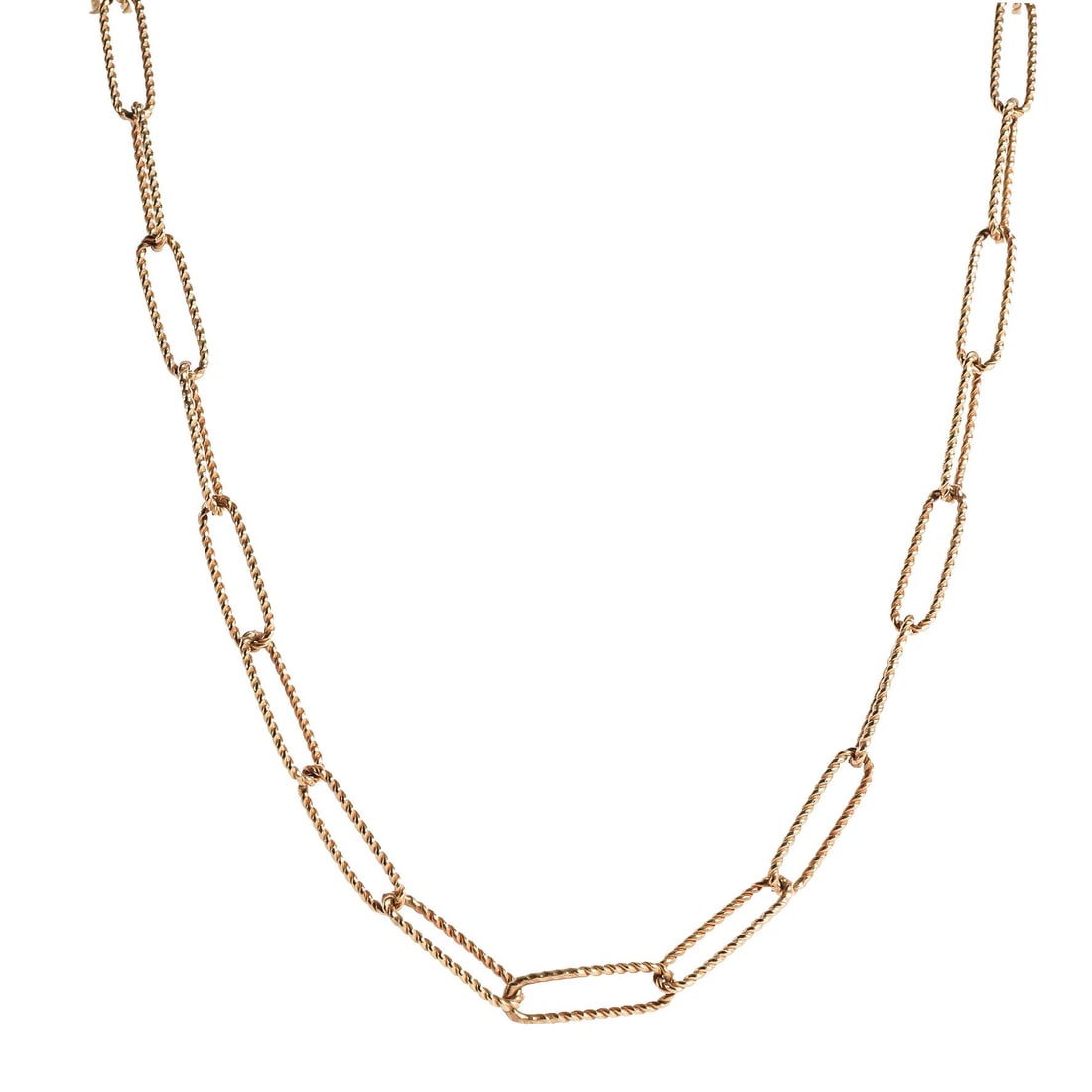 UnoAErre 14k Gold Paperclip Chain Necklace & Bracelet Set (1 of 7)