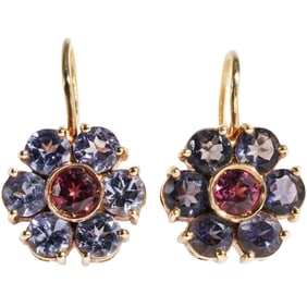 Pasquale Bruni 18K Gold and Tanzanite Flower Earrings