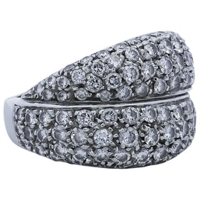 Fred Paris 18K White Gold and Diamond Ring