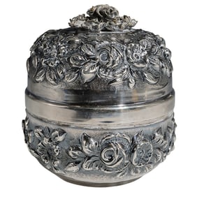 Turkish 900 Sterling Silver Repousse Box