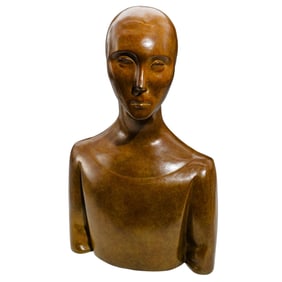 After Chana Orloff (b. 1888-1968, French/Israeli) "Bust of Ludmilla Pitoeff" Bronze