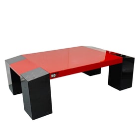 Nosi Memphis Style Red & Black Lacquer Coffee Table
