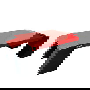 Nosi Memphis Style Red & Black Lacquer Coffee Table: Nosi Memphis Style Red & Black Lacquer Coffee TableLate 20th CentNosi Memphis style glossy red and black lacquer coffee table.Provenance:Christie’s Auction(Oct 1. 2010)H: 16&rdquo; x w: 29.5&rdqu