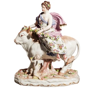 Late 19th Cent. Royal Vienna "The Rape of Europa" Group Porcelain Figurine