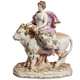 Late 19th Cent. Royal Vienna "The Rape of Europa" Group Porcelain Figurine