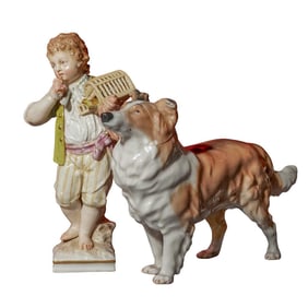 (2 Pc) Antique German Meissen & KPM Porcelain Figurines