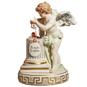 Late 19th Cent. Meissen "Je Mets Le Calme" Porcelain Figurine
