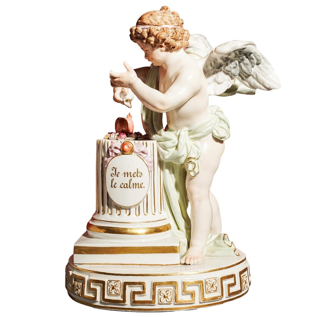 Late 19th Cent. Meissen "Je Mets Le Calme" Porcelain Figurine (1 of 6)