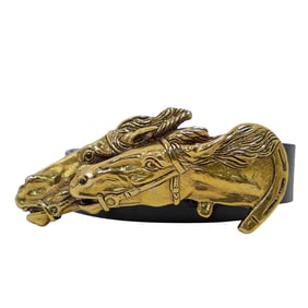 Gucci Double Horse Head Leather Belt