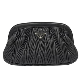 Black Leather Prada Clutch