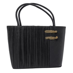 Christian Dior Ribbed Satin Black Bag