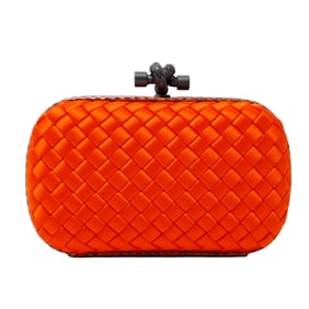 Bottega Veneta Satin Intreccio Impero Ayers Knot Clutch