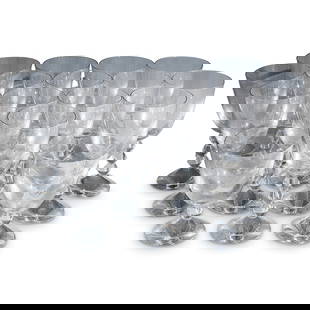 (16 Pcs) Baccarat Crystal Glass Collection: (16 Pcs) Baccarat Crystal Glass Collection20th century, FranceThis crystal collection includes 2 coupe glasses and 14 Vega White Wine Goblets.The Vega White Wine Goblets feature a stem with a stacked