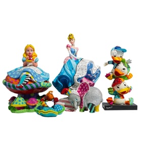 (5 Pcs) Romero Britto (Brazilian, 1963) Limited Edition Disney Figurines