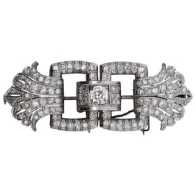 Art Deco Platinum and Diamond Brooch