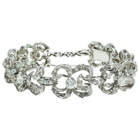 Vintage 14K White Gold and Diamond Bracelet