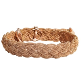 18K Yellow Gold Woven Rope Braid Bracelet