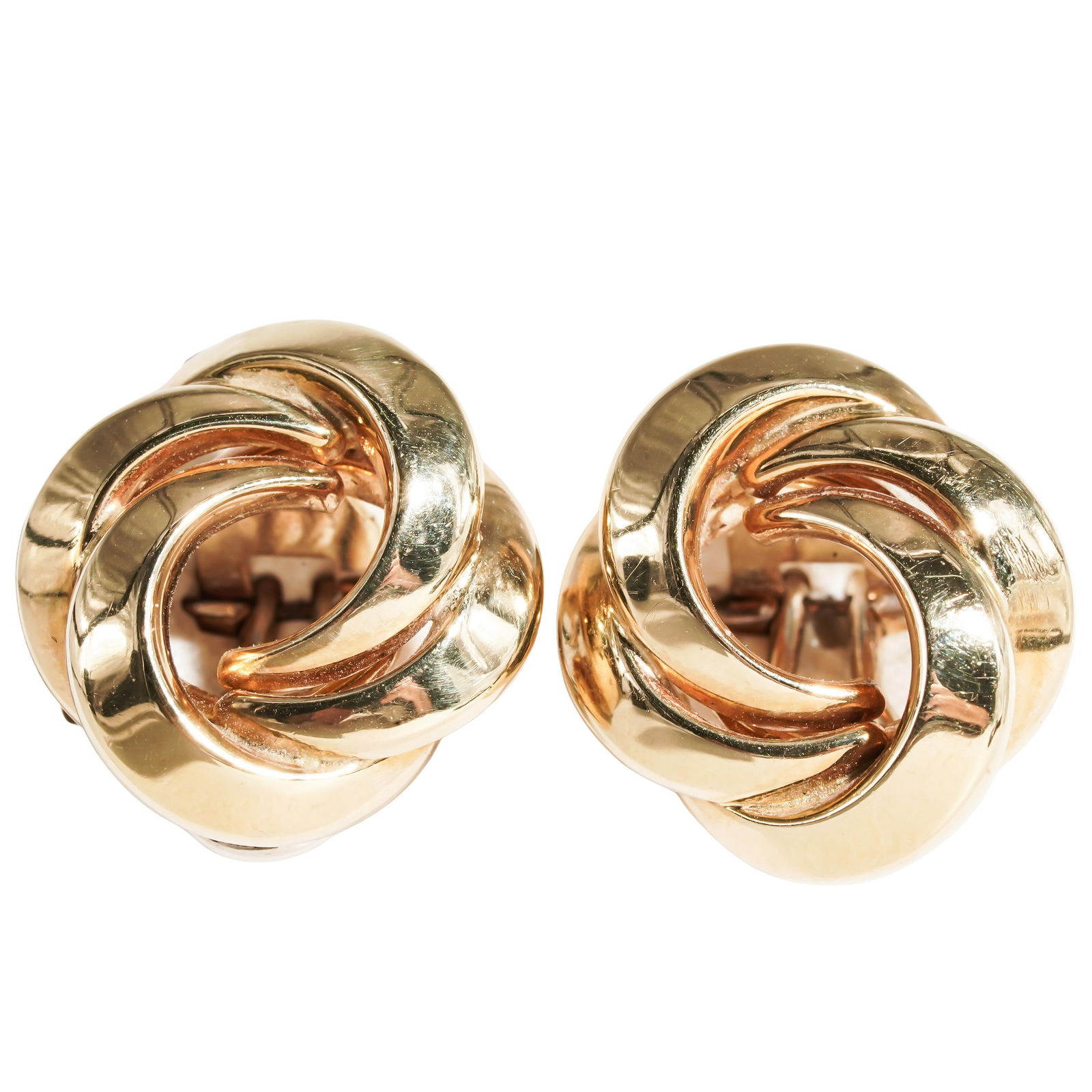 Italian 18k Yellow Gold Knot Earrings (1 of 4)