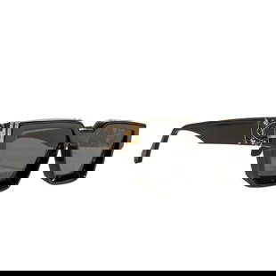 Louis Vuitton 1.1 Millionaires Black Sunglasses: Louis Vuitton 1.1 Millionaires Black Sunglasses21st Cent, FranceLouis Vuitton Sunglasses black acetate with gilt accents, marked "Louis Vuitton". Comes with original case.OS