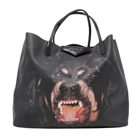 Givenchy Textured Coated Canvas Rottweiler Print Antigona Tote