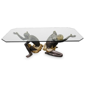 Italian Polychrome Carved Figural Blackamoor Table