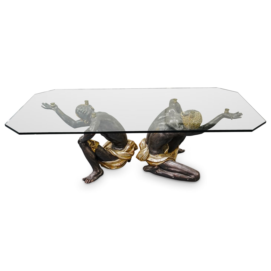 Italian Polychrome Carved Figural Blackamoor Table (1 of 10)