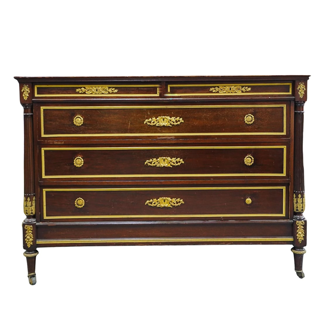 19th C. French Empire Mahogany Chest of Drawers (1 of 8)