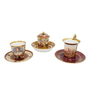 (6 pcs) Royal Vienna Porcelain Portraiture Grouping