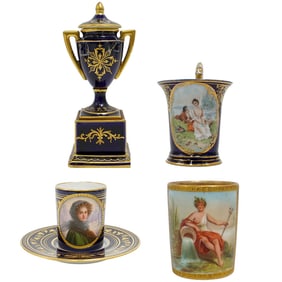 (5 pcs) Royal Vienna Porcelain Portraiture Grouping