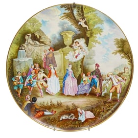 Large Royal Vienna Signed Handpainted Porcelain Charger