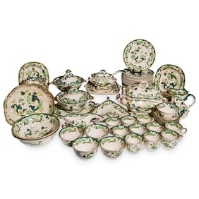 (83 pcs) Mason's Ironstone "Chartreuse" Service Set