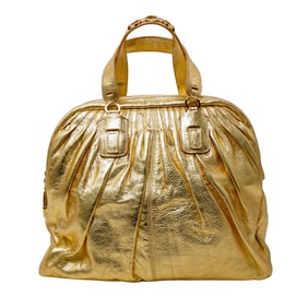 Roberto Cavalli Metallic Gold Leather Bag