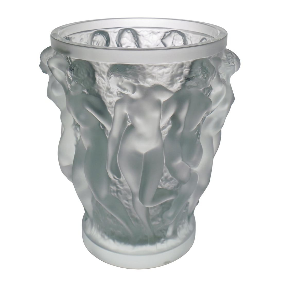 Lalique "Bacchantes" Nude Frosted Crystal Vase