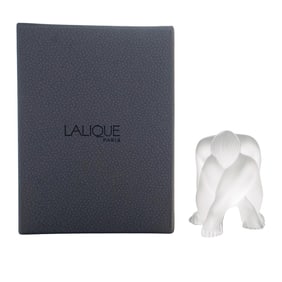 Lalique "Petit Nue Assis" Frosted Statuette w/ Box