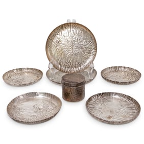 (7 pcs) Tiffany & Co Samorodok Sterling Dish Set