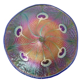 Charles Lotton "Forest Fruit" Art Glass Plaque