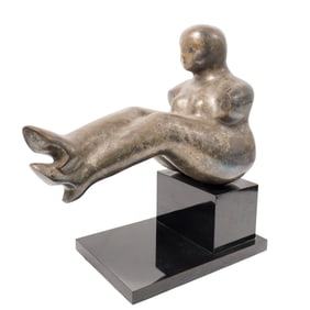 Yuri Krasny (1925-2005, Russian) Seated Nude Bronze Sculpture