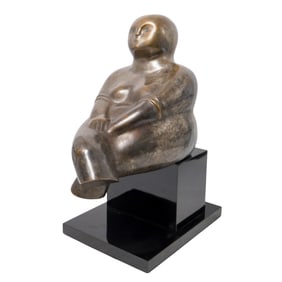 Yury Krasny (Russian, 1925-2005) Seated Figural Bronze Sculpture
