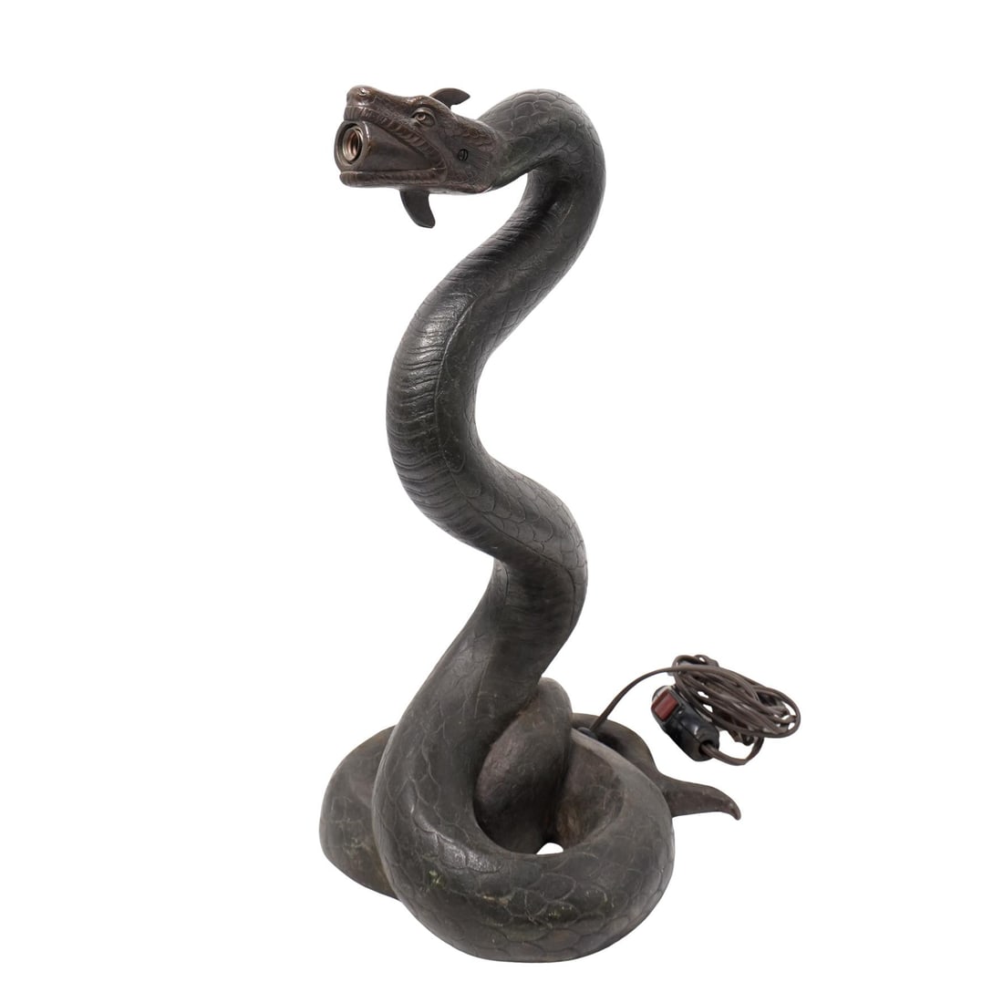 Antique Bronze Snake Table Lamp (1 of 8)