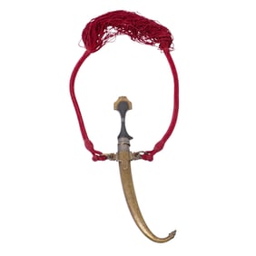 Moroccan Koummya Dagger With Silver & Brass Sheath