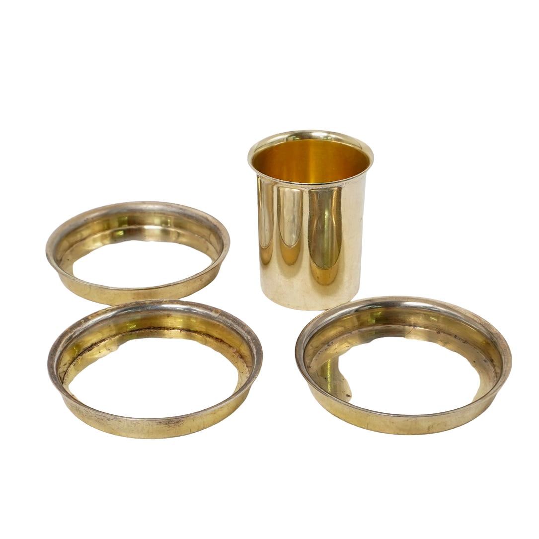 (4 Pc) Hermes Paris Parcel Gilt Smoking Set (1 of 5)