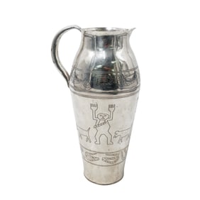 Modernist Sterling Silver Water/ Wine Handled Jug Pitcher