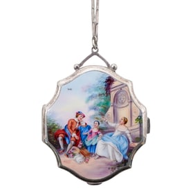 Silver Enamel Compact Vanity