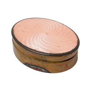 Antique Enamel Guilloche Bronze Snuff Box