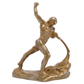 After Sokov (1941-2018, Russian) Gilt Metal Figural Sculpture