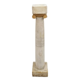 Antique Marble Ionic Column Pedestal Font