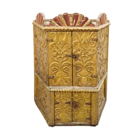 Antique Wooden Reliquary Cabinet